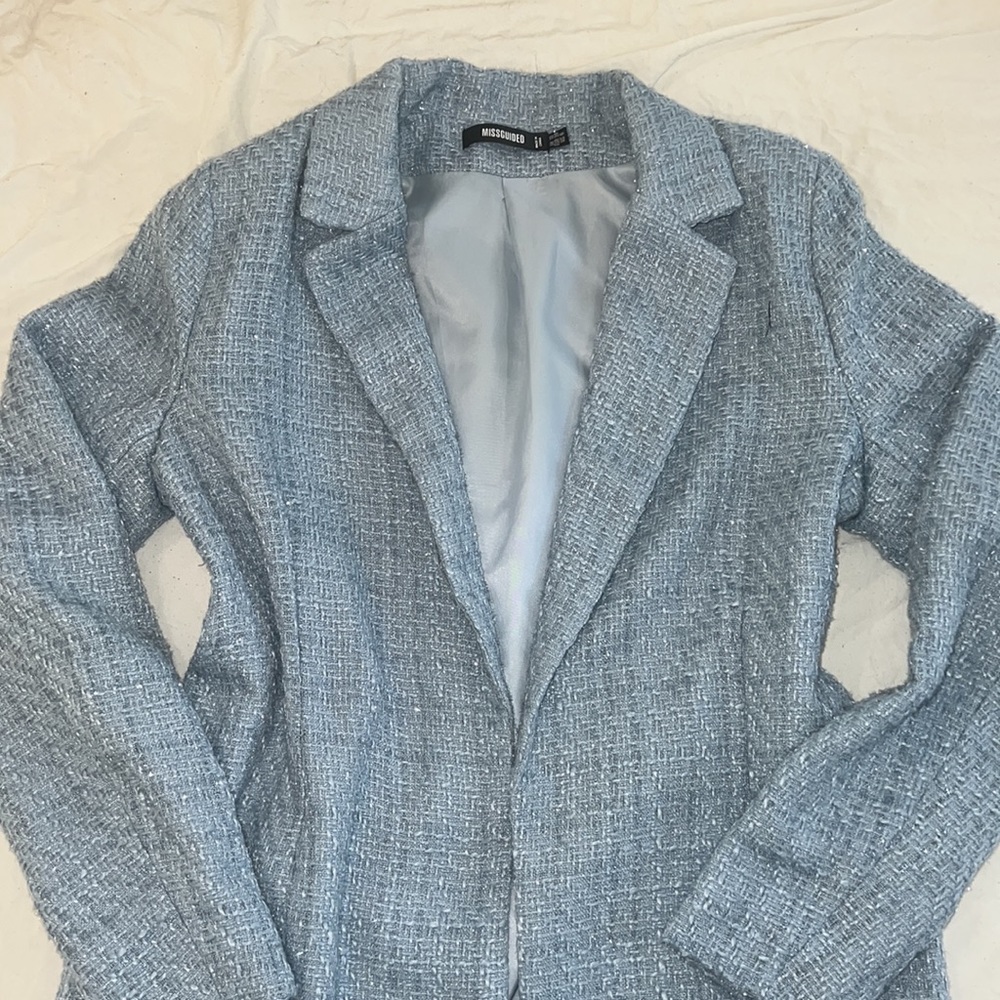 Blue Missguided oversized blazer - Picture 2 of 3